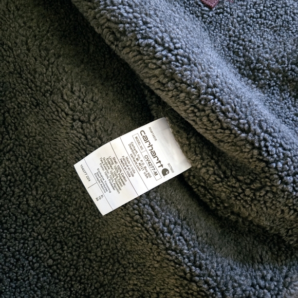 Carhartt Men's Sherpa Lined Relaxed Fit Washed Duck Canvas Vest Blackberry Sz XL - Picture 14 of 15